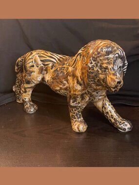 African print Lion figurine